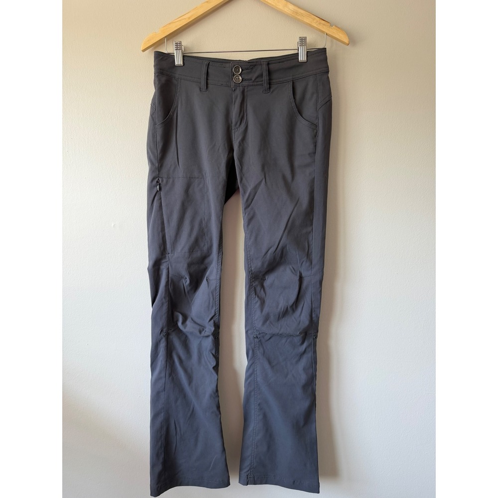 Prana Halle Pants Womens 0 Regular Charcoal Gray Stretch Zion Hiking Outdoor